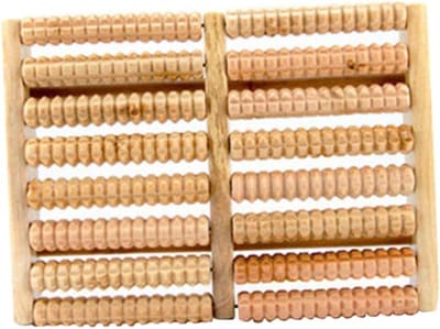 Voetroller Hout - Voetmassage Instrument - Voet Ontspanning - Diep Weefsel Stimulatie - 27 x 20.5 cm - Natuurlijk Hout
