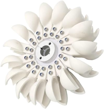 Waaier - Hydro-elektrische wiel - Energie opwekken - Duurzaam PP materiaal - 198MMX55MMX20MM - Wit