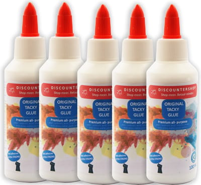 Tacky lijm met inhoud van 100 ML - 5 stuks in de verpakking - 500 ML