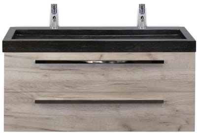 Seville Badmeubelset 120 cm - 2 Laden Craft Oak - Wastafel Lucca Enkel