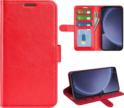 MobyDefend Hoesje - Geschikt voor Samsung Galaxy S25 Plus (S25+) - Wallet Book Case (Sluiting Achterkant) - Rood