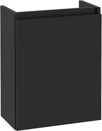 Alvara fonteinkast 400 mm mat zwart – compact badkamermeubel met soft-close deur