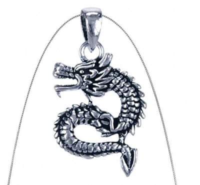 natuursieraad - 925 sterling zilver draak ketting - 45 cm