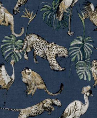 Noordwand - Zero - Behang - Exotic - Animals - blauw