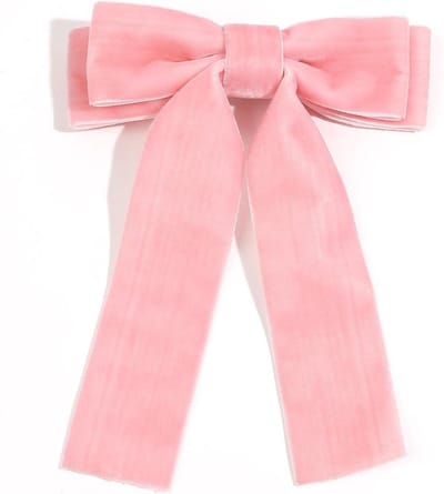 Dubbellaags fluwelen haarspeld met strik voor dames - Elegante haaraccessoires voor bruiloften en feesten, roze kleur