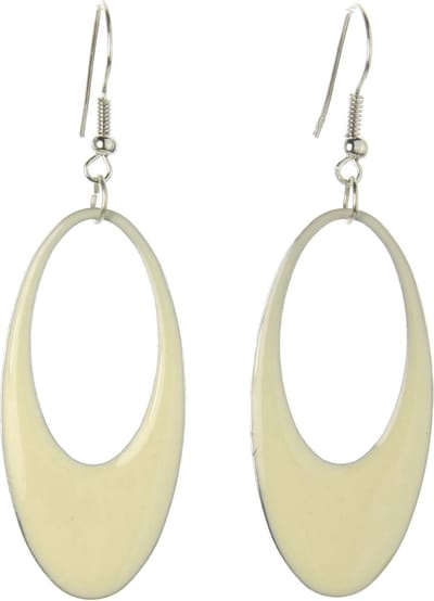 Behave - Oorhangers dames ovaal ivoor kleur - Elegant minimalistisch