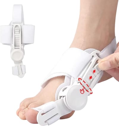 1PC Hallux Valgus Teen Corrector – Unisex Bunion Brace, Draaibare Teen Separator, Verstelbare Teen Straightener, Voetcorrector tegen Hallux, Scheen Teen Ontlasten - Wit