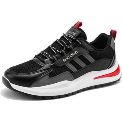 Herenschoenen voor de zomer Ademend Nieuwe sportschoenen voor hardloopschoenen Mesh schoenen Casual schoenen voor heren Trendy Ademend Lichte schoenen 44 black