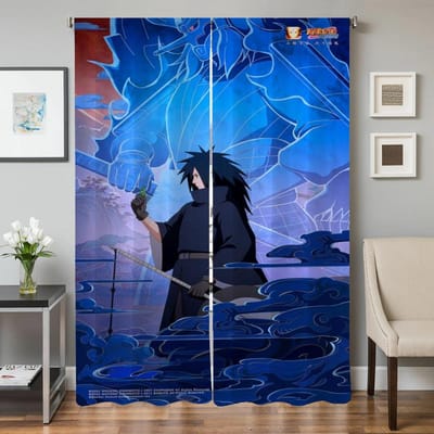 Huisinterieur Keukengordijnen voor Woonkamer 2 Stuks Verduisterende Gordijnen Deurgordijn Naruto Slaapkamerdecoratie Scheidingswand Schaduw W50xH70cmx2pcs-CL blue