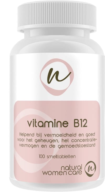 Natural Women Care - Vitamine B12 - 1000 mcg - Ondersteunt de gemoedstoestand en detoxificatie - opneembare verbinding Methylcobalamine