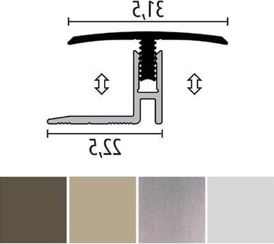Overgangsprofiel - Vloerprofiel - Vloeren Afwerken - Hoogteverschil Compensatie - 31.5 mm Breed - RVS look