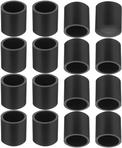 Dailygoods- Stoelpootdoppen 10 mm - Antislip - Zwart - PVC - Meubelbeschermers - Vloerbeschermers voor tafels en stoelen