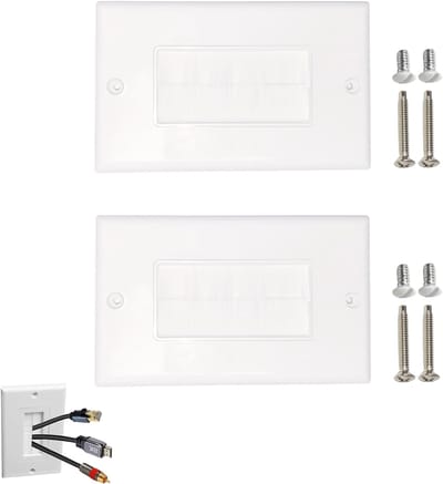 Solidchoice - Set van 2 Kabeldoorvoeren met Borstels voor Wandmontage