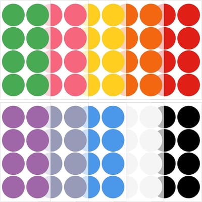 480 Stuks Verwijderbare Kleurcode Dots Stickers - Cirkel Stickers voor Garageverkoop, Kantoor en Klaslokaal - Schrijfbare en Makkelijk Hechting Labels