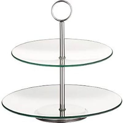 ESMEYER Cookie 2-tier glazen etagere, Ø 25/21 cm, H 27 cm, transparant, in geschenkverpakking, vaatwasmachinebestendig