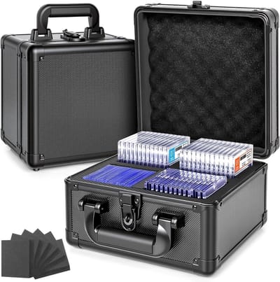 Verzameldoos Kaarten - Opslaghouder Trading Cards - Kaarten Beschermen - Aluminium Legering Bouw - Houdt 300+ Kaarten - Zwart