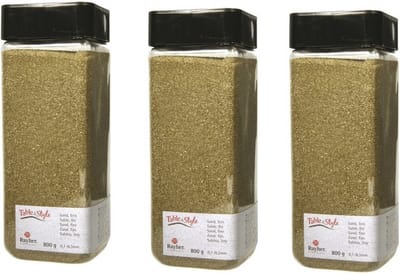 Rayher hobby Fijn decoratie zand - 3x - goud - 475 ml - decoratie - zandkorrels - bloempot/vaas/knutselen
