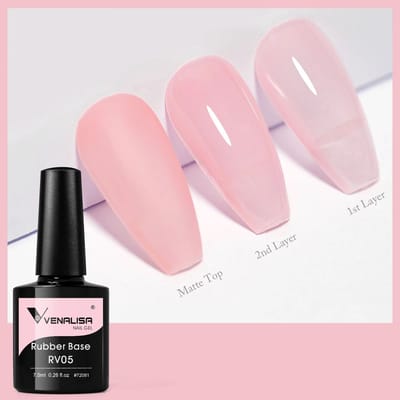 Venalisa Rubber Base UV Gellak Rosé Pink - 7.5 ml - RV05 - Rubber Base Coat - Rubber Base Gel - Rubber Base Gellac - Venalisa Gellak - Gellak Nagellak