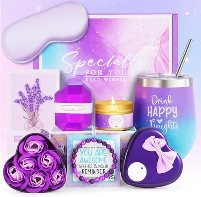 Wellness Cadeauset voor Vrouwen met Wijnbeker en Zeep - Ontspanning en Positiviteit