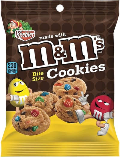 Keebler M&M Cookies - 5 Pack - Bite size cookies - Amerikaanse koekjes - 45g x 5