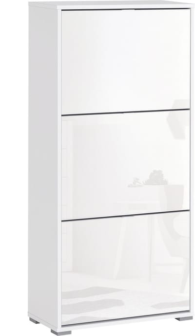 HOMCOM-Klapbare schoenenkast-60x26x124cm-MDF-Wit gelakt