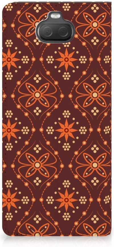 Sony Xperia 10 Hoesje met Magneet Batik Brown