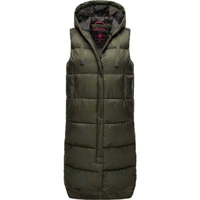 Marikoo Sayorii dames winterbodywarmer – lang, warm & met capuchon