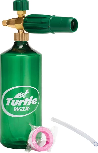 Turtle Wax Snow Foam Cannon – Voor gebruik met een hogedrukreiniger & Snow Foam shampoo - Spuitmond zorgt voor een zeer dikke laag actief schuim - Makkelijker en sneller schoonmaken - Foam Sprayer - Reinigingspistool