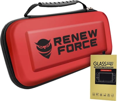 Geschikt voor Nintendo Switch Beschermingsset - Aerocase Etui Hoes & Case Cover met Screenprotector, rood