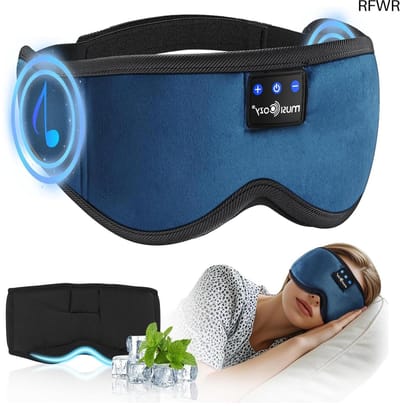 RFWR® Zacht Slaapmasker met Bluetooth Hoofdtelefoon - Verduisterend Oogmasker voor Comfortabel Slapen