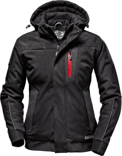 SIR SAFETY DOLPHIN LADIES Softshell Werkjas DAMES Veiligheidsjas Zwart - Waterafstotend - Ripstop Versteviging - Afneembare Capuchon