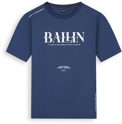 Ballin Amsterdam - Heren Regular fit T-shirts Crewneck SS - Navy - Maat XS
