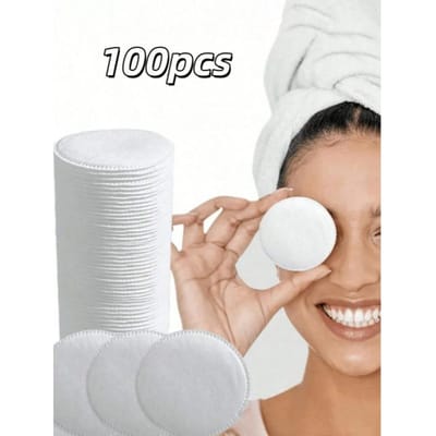100 stuks Herbruikbare Ronde Make-up Verwijderingspads, Zacht, Lage Irritatie, Geschikt Voor Gezicht, Ogen, Huidverzorging En Make-up Verwijdering 100pcs white