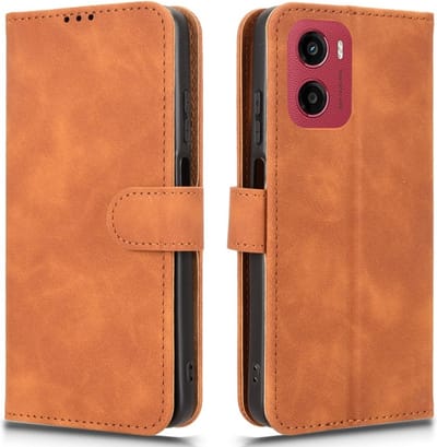 Coverup Hoesje - Geschikt voor Motorola Moto G05 / E15 Hoesje - Coverup Book Case - Bruin