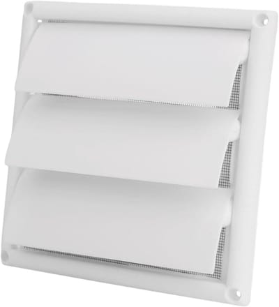 Ventilatierooster - Luchtregelaar rooster - Luchtstroom regelen - Verwijderbaar voor reiniging - 20x20 cm - Wit