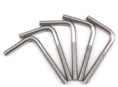 (15 stuks) M5 x 150 mm L-vormige ankerbouten van roestvrij staal 304 rechthoekig lang en vierkant