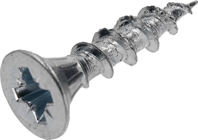 Houtschroef. 4.0 x 20mm. lang. Platkop-Kruiskop-PZD-2. Verzinkt. 180 stuks Spaanplaatschroef. Ifix.