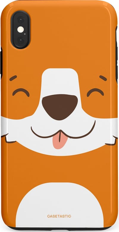 Casetastic hoesje geschikt voor Apple iPhone XS Max - Dubbellaagse bescherming - Knuffelkopjes vos - Fashion Case - Oranje Wit