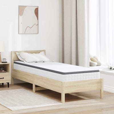 vidaXL - Matras - Medium - zacht - 80 - x - 200 - cm - Wit - en - Grijs