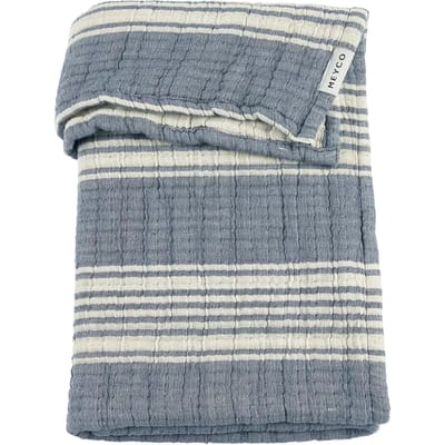 Meyco Baby Stripe Jacquard Wiegdeken - Pre-washed Hydrofiel - Indigo - 75x100cm - 1.5 TOG