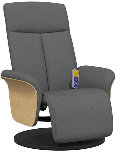 Massagestoel - Relaxfauteuil - Zetel - Stof - 1 persoons - Met armleuning - Zeer comfortabel - Elektrisch - Donkergrijs
