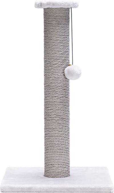 Beeztees Serpa Katten Krabpaal - Omwikkeld met touw - Met balletje - Grijs - 35x35x60 cm