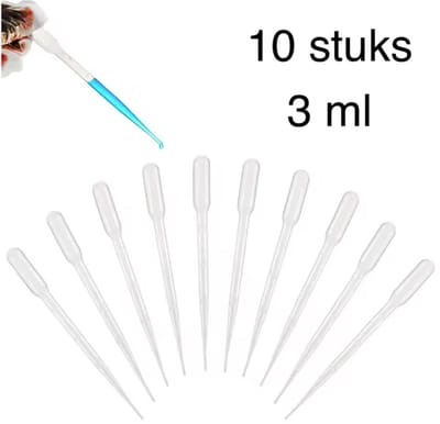 10 stuks premium pipet voor vloeistoffen - 3 ml - doseerpipet - plastic pipet - pasteur pipet - whisky pipet