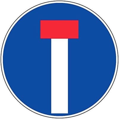 Verkeersbord Doodlopende Weg Rond Ø300 mm - Verkeersborden Binnen en Buiten