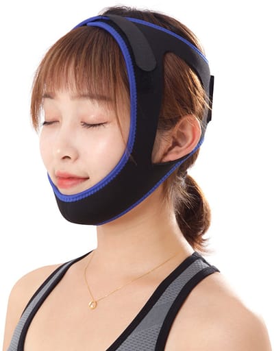 Kinband - Snurkband - Anti-Snurk - Stop Snurken - Unisex - Anti Snurk Band - Verstelbaar - Anti Snurk Kinband - One Size - Effectieve Oplossing voor een Rustige Nachtrust - Anti-Snurk Band - blauwe rand