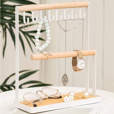 Sieradenstandaard met Lade, Kettinghouder, Earring Tray en Organiser voor Horloges, Perfect voor Kettingen, Armbanden en Ringen