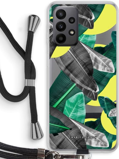 Hoesje met koord geschikt voor Samsung Galaxy A23 hoesje met Koord - Fantasie jungle - Telefoonhoesje met Zwart Koord - Bescherming aan alle Kanten en Over de Schermrand