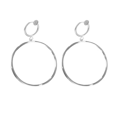Klem oorbellen - oorringen-5 cm -zilverkleur- geen gaatje- Charme Bijoux