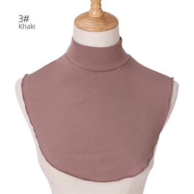 Zachte Moslim Vrouwen Nekbedekking Modaal Jersey Volledige Dekking Hoge Hals Turtleneck Bedekking Islamitische Kleding Dames Kleding Accessoire gray