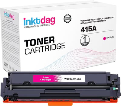 Inktdag huismerk toner cartridge voor HP W2033A, hp 415a (met chip) toner cartridge Magenta voor HP Color Laserjet Pro M454dn M454dw MFP M479dw M479fdn M479fdw